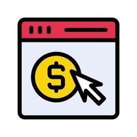 pay per click illustrazione vettoriale su uno sfondo simboli di qualità premium. icone vettoriali per il concetto e la progettazione grafica.