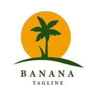 piatto stile albero Banana logo design. vettore