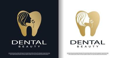 dentale bellezza logo design con creativo concetto premio vettore