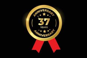 37 anni d'oro anniversario celebrazione premio vettore design.