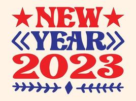contento nuovo anno svg disegno, felice nuovo anno 2023 t camicia design vettore