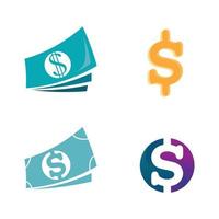 i soldi logo e icona design vettore illustrazione
