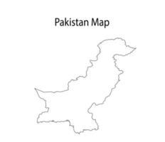 Pakistan carta geografica linea arte vettore illustrazione