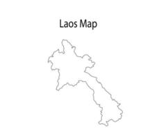 Laos carta geografica linea arte vettore illustrazione