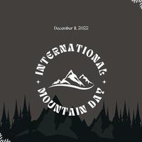 internazionale montagna giorno. estetico moderno e minimalista internazionale montagna giorno vettore
