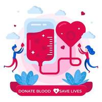 concetto di programma di donazione di sangue vettore