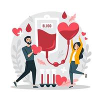illustrazione del concetto di consapevolezza della donazione di sangue vettore