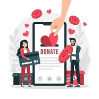 donazione tramite pagamenti online vettore