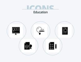 formazione scolastica glifo icona imballare 5 icona design. apprendimento. formazione scolastica. scienza. video. multimedia vettore