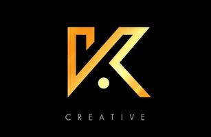 d'oro K lettera concetto logo per attività commerciale logo. K lettera icona vettore con creativo forma e minimalista design nel nero e bianca