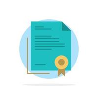 certificato attività commerciale diploma legale documento lettera carta astratto cerchio sfondo piatto colore icona vettore