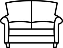 icona della linea del divano doppio vettore