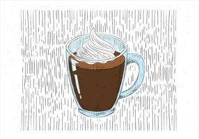 Illustrazione disegnata a mano libera della tazza di caffè di vettore