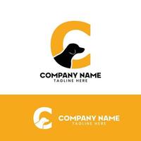 lettera c cane logo design modello ispirazione, cane vettore, iniziale logo vettore
