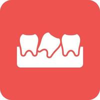 saggezza dente glifo il giro angolo sfondo icona vettore