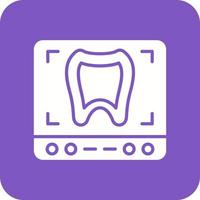 dente raggi X glifo il giro angolo sfondo icona vettore