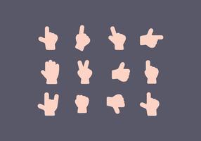 Icone di gesti di mano di vettore