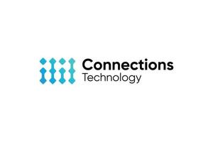 connessione tecnologia logo design vettore
