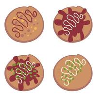 takoyaki fritte polpo palle superiore Visualizza collezione. vettore