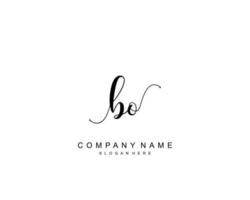 iniziale bo bellezza monogramma e elegante logo disegno, grafia logo di iniziale firma, nozze, moda, floreale e botanico con creativo modello. vettore