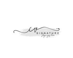 iniziale CV bellezza monogramma e elegante logo disegno, grafia logo di iniziale firma, nozze, moda, floreale e botanico con creativo modello. vettore