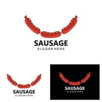 salsiccia logo, moderno cibo vettore, design per griglia cibo Marche, barbecue, salsiccia negozio, hot dog vettore