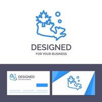 creativo attività commerciale carta e logo modello carta geografica Canada foglia vettore illustrazione