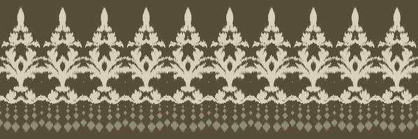 etnico ikat banda batik tessile senza soluzione di continuità modello digitale vettore design per Stampa saree Kurti Borneo tessuto confine spazzola simboli campioni cotone