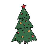 Natale albero mano disegnato clipart. abete rosso scarabocchio. singolo elemento per carta, Stampa, ragnatela, disegno, arredamento vettore