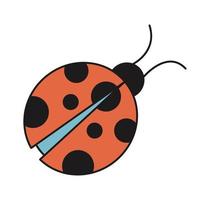 coccinella. schema stile, anni '70. trend vettore