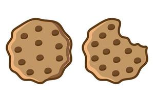 tradizionale delizioso pasticcini con cioccolato pezzi. rotto biscotti vettore illustrazione nel cartone animato piatto stile isolato