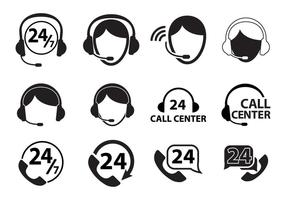 set di icone del call center vettore