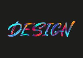 design lettering su nero sfondo vettore