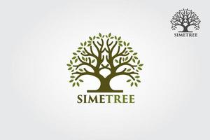 simetree logo illustrazione. vettore silhouette di un' albero.