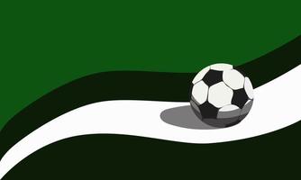un' calcio palla su un astratto calcio sfondo con un' bianca banda. fifa tazza 2022 Qatar. astrazione su calcio, gli sport. vettore