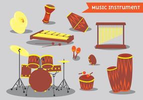 Bongo and Percussion Instrument Pack vettore