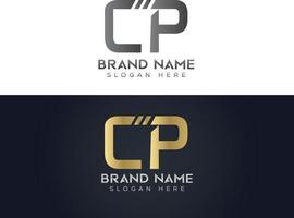 lettera c p tipografia vettore logo design