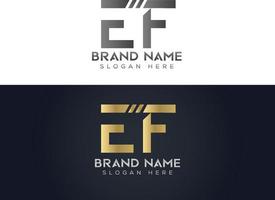 lettera e f tipografia vettore logo design