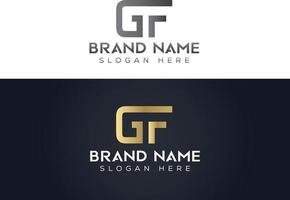 lettera g f tipografia vettore logo design