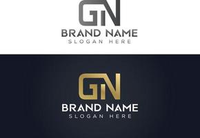 lettera g n tipografia vettore logo design