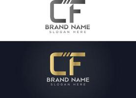 lettera c f tipografia vettore logo design