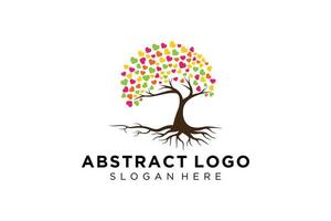 verde albero logo design naturale e astratto foglia. vettore