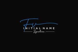 iniziale fv firma logo modello vettore. mano disegnato calligrafia lettering vettore illustrazione.