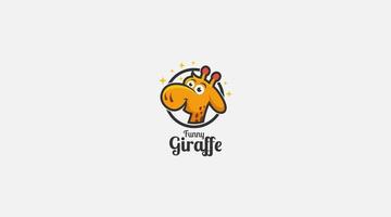 divertente giraffa vettore logo design illustrazione icona