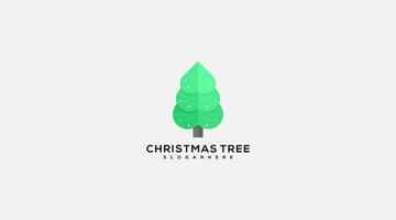 astratto moderno Natale albero logo design nel amore forma vettore