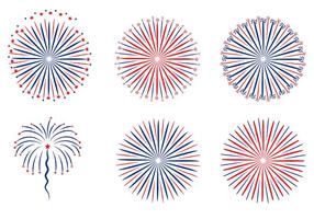Vettore bianco del fondo dei fuochi d'artificio patriottici