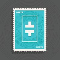 theta Rete theta criptovaluta logo francobollo concetto vettore illustrazione