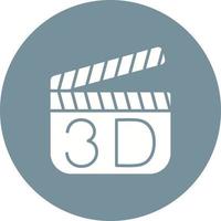 3d film glifo cerchio icona vettore