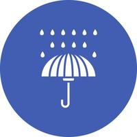 ombrello con pioggia gocce glifo cerchio icona vettore