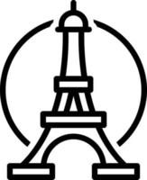 linea icona per Parigi vettore